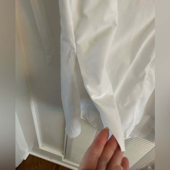 Aday Something Borrowed Shirt Womens Medium XL White Button Up Long Sleeve Nylon - Picture 7 of 10